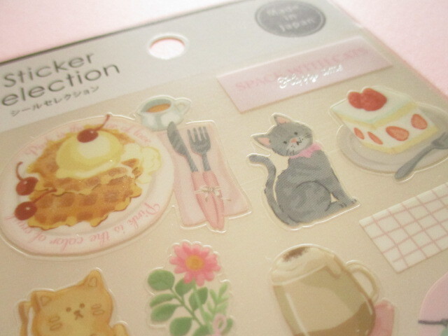 Photo: Kawaii Cute Stickers Sheet Gaia *Cafe with Cats (466683-1)