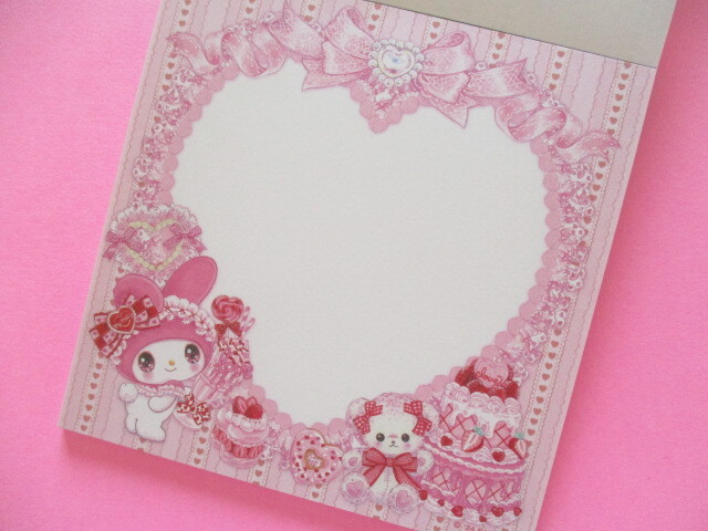 Photo: Kawaii Cute Medium Memo Pad Sanrio Characters × 飴ノ森ふみか Amenomori Fumika Clothes Pin *My Melody＆Kuromi (MM-84008) 