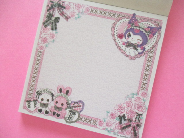 Photo: Kawaii Cute Medium Memo Pad Sanrio Characters × 飴ノ森ふみか Amenomori Fumika Clothes Pin *My Melody＆Kuromi (MM-84008) 