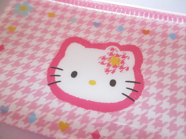 Photo: Kawaii Cute Hello Kitty 50th Anniversary Small Flat Vinyl Pouch Sanrio *Hello Kitty (38964)