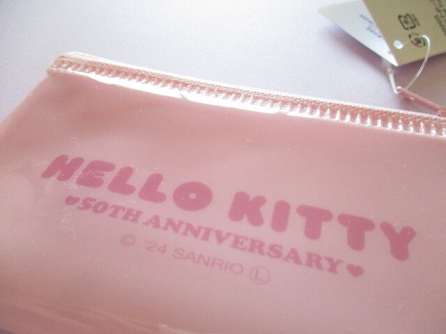 Photo: Kawaii Cute Hello Kitty 50th Anniversary Small Flat Vinyl Pouch Sanrio *Hello Kitty (38965)