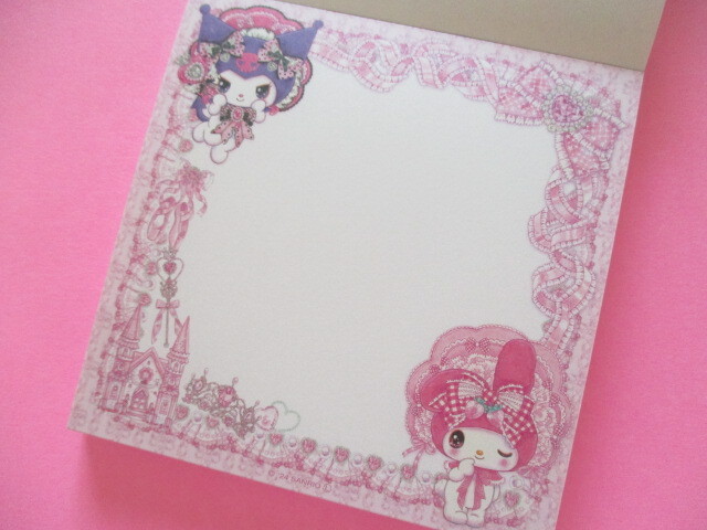 Photo: Kawaii Cute Medium Memo Pad Sanrio Characters × 飴ノ森ふみか Amenomori Fumika Clothes Pin *My Melody＆Kuromi (MM-84008) 