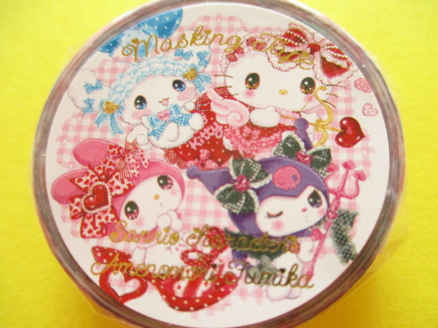 Photo: Kawaii Cute Masking Tape Sticker Sanrio Characters × 飴ノ森ふみか Amenomori Fumika Clothes Pin *A La Mode Mix (MT-84032)