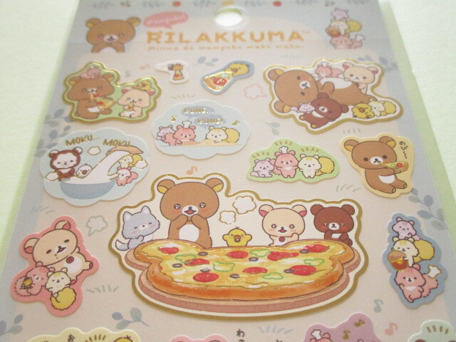 Photo: Kawaii Cute Stickers Sheet Rilakkuma San-x *Minna de mampuku maku maku (SE62001)