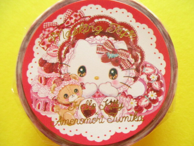 Photo: Kawaii Cute Masking Tape Sticker Sanrio Characters × 飴ノ森ふみか Amenomori Fumika Clothes Pin *Hello Kitty (MT-84026)