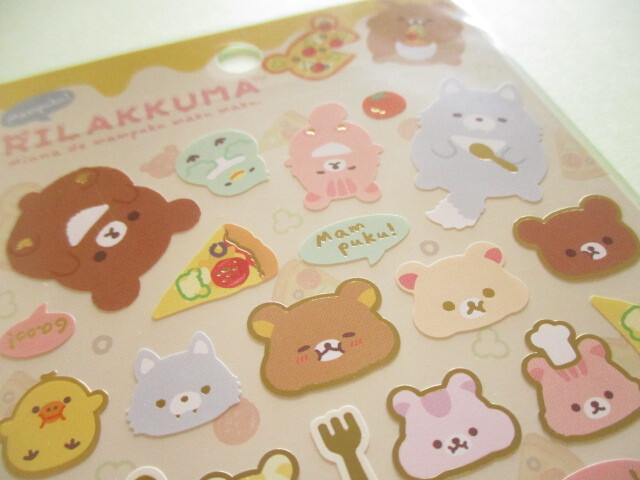 Photo: Kawaii Cute Stickers Sheet Rilakkuma San-x *Minna de mampuku maku maku (SE62002)