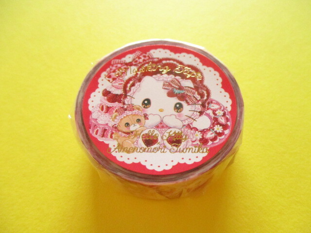 Photo1: Kawaii Cute Masking Tape Sticker Sanrio Characters × 飴ノ森ふみか Amenomori Fumika Clothes Pin *Hello Kitty (MT-84026)