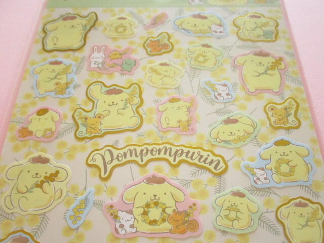 Photo: Kawaii Cute Stickers Sheet Sanrio *POMPOMPURIN (Mimosa Wreath 410742)