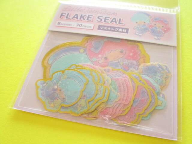 Photo1: Kawaii Cute Sticker Flakes Sack Sanrio *Little Twin Stars (412104)