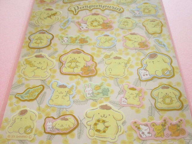 Photo: Kawaii Cute Stickers Sheet Sanrio *POMPOMPURIN (Mimosa Wreath 410742)