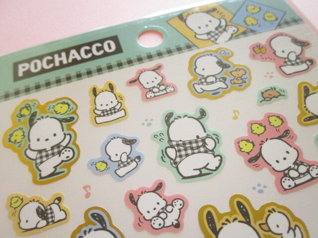 Photo: Kawaii Cute Stickers Sheet Sanrio *Pochacco (Check Design 410759)