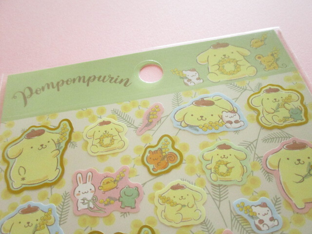 Photo: Kawaii Cute Stickers Sheet Sanrio *POMPOMPURIN (Mimosa Wreath 410742)