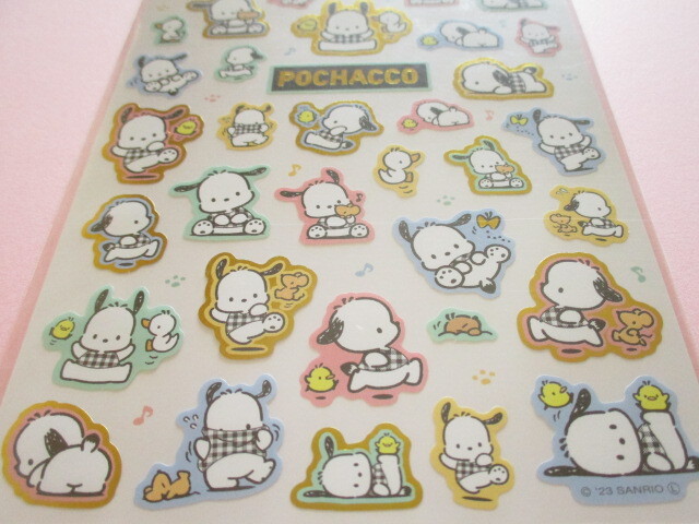 Photo: Kawaii Cute Stickers Sheet Sanrio *Pochacco (Check Design 410759)