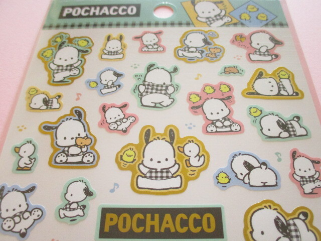 Photo: Kawaii Cute Stickers Sheet Sanrio *Pochacco (Check Design 410759)