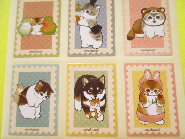 Photo: Kawaii Cute Square Stickers Sheet Eikoh *Mofusand (133363 #02)