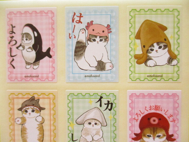 Photo: Kawaii Cute Square Stickers Sheet Eikoh *Mofusand (133363 #01)