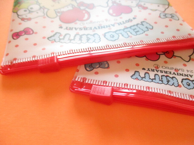 Photo: Kawaii Cute Hello Kitty 50th Anniversary 2pcs Fastener Case Sanrio *Hello Kitty (38850)