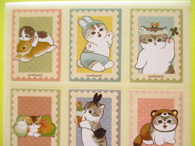 Photo: Kawaii Cute Square Stickers Sheet Eikoh *Mofusand (133363 #02)