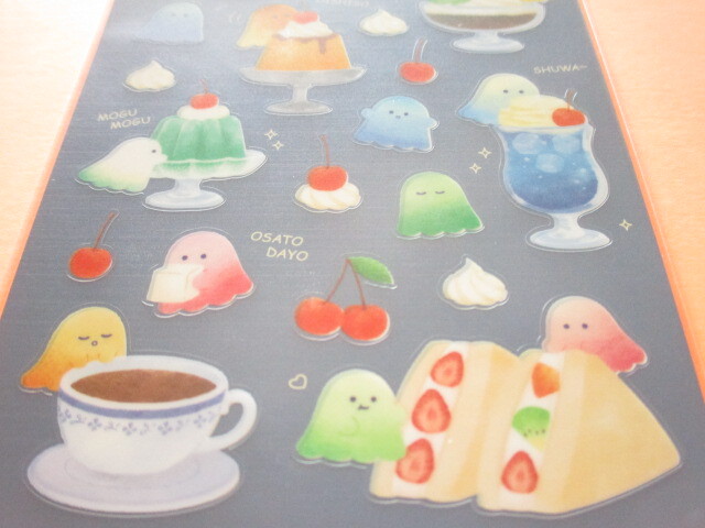 Photo: Kawaii Cute Stickers Sheet Gaia *はらぺこおばけ (466738-Blue)