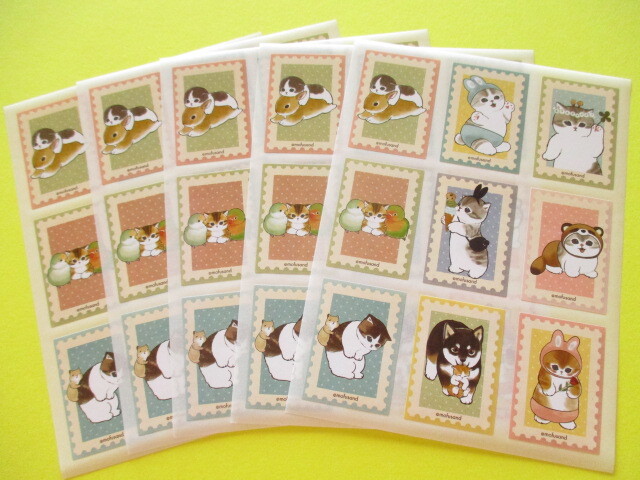 Photo: Kawaii Cute Square Stickers Sheet Eikoh *Mofusand (133363 #02)