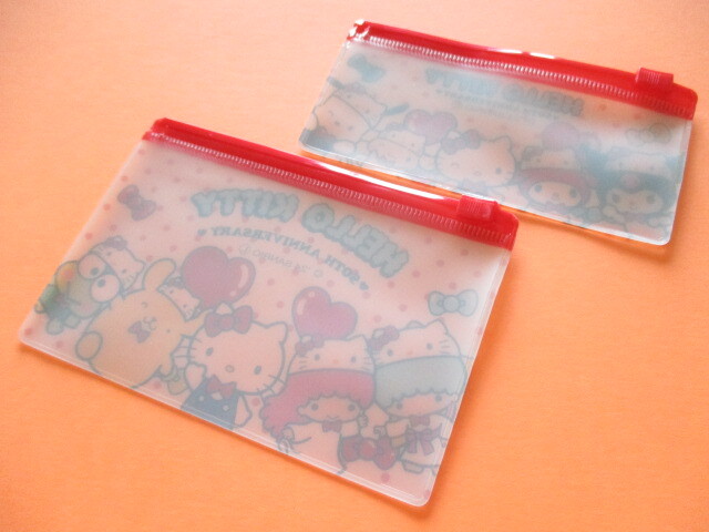 Photo: Kawaii Cute Hello Kitty 50th Anniversary 2pcs Fastener Case Sanrio *Hello Kitty (38850)