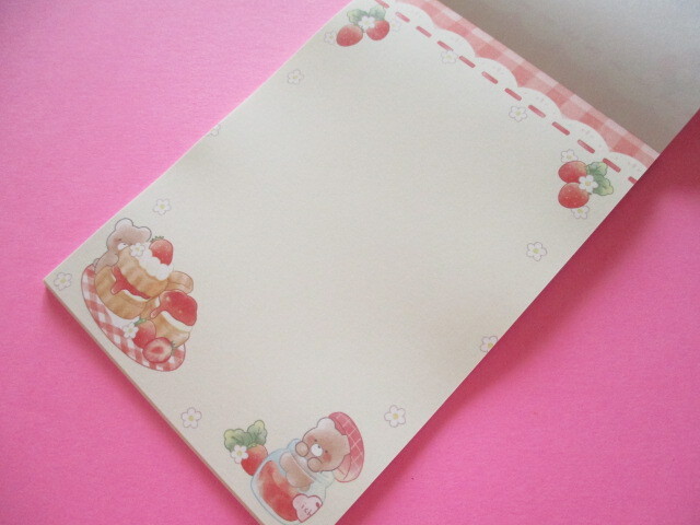 Photo: Kawaii Cute Large Memo Pad Kyowa *ichigomamire (34-239-Bear )