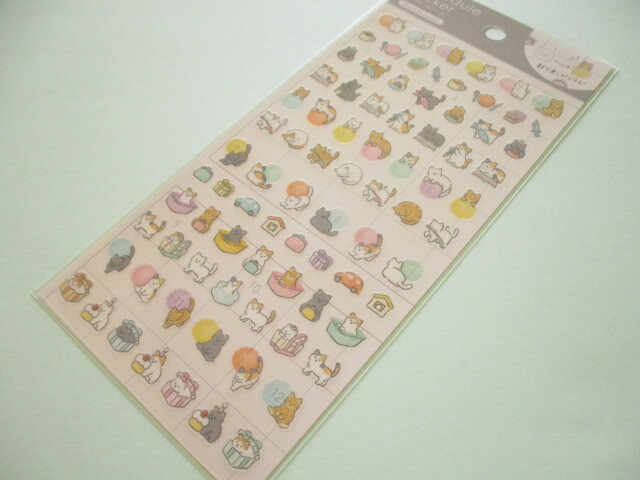 Photo1: Kawaii Cute Schedule Stickers Sheet Gaia *yuru-neko (466739-1)