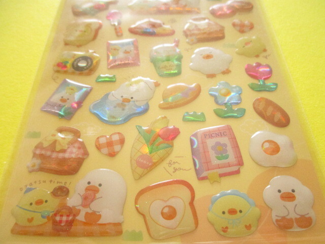 Photo: Kawaii Cute Melty Couleur Candy Stickers Sheet Q-Lia *Yellow with Duck (91058)