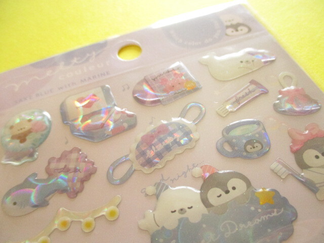 Photo: Kawaii Cute Melty Couleur Candy Stickers Sheet Q-Lia *Saxe Blue with Marine (91061)