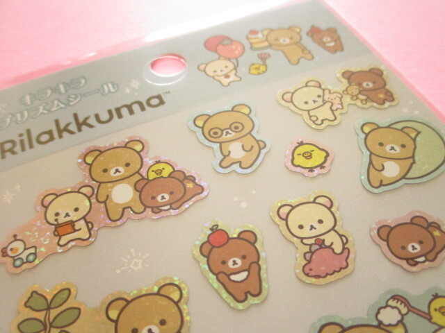 Photo: Kawaii Cute Kirakira Prism Stickers Sheet San-x *Rilakkuma (SE63701)