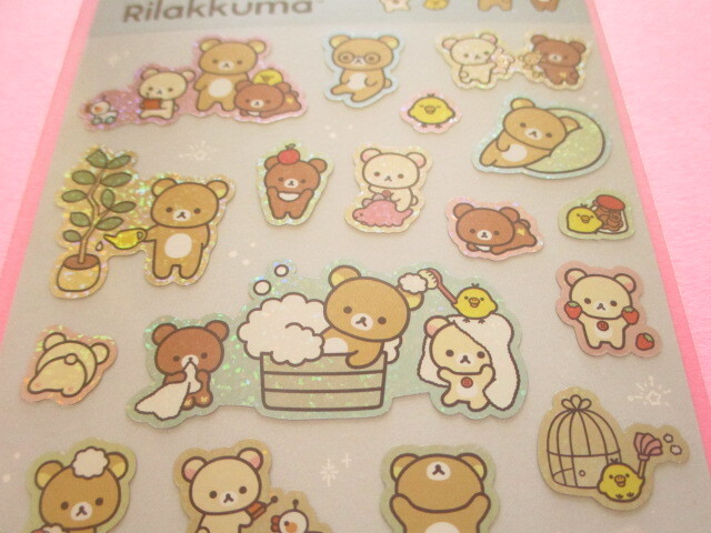 Photo: Kawaii Cute Kirakira Prism Stickers Sheet San-x *Rilakkuma (SE63701)