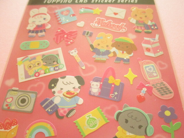 Photo: Kawaii Cute Topping Lab Stickers Sheet Gaia *School (466742-Pink)