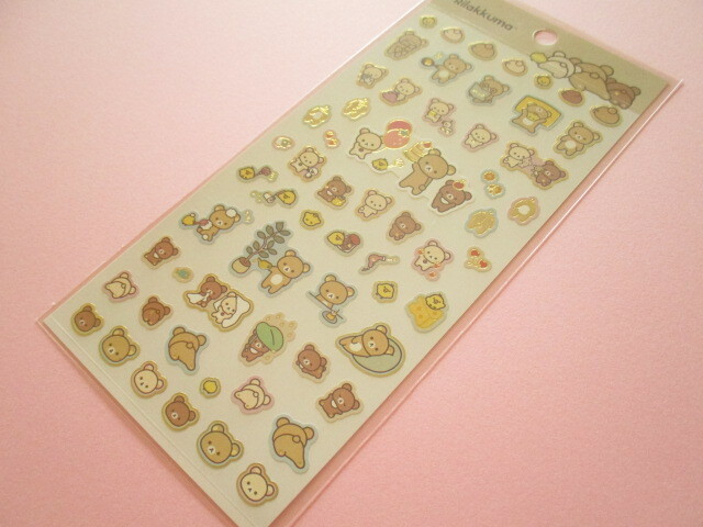 Photo1: Kawaii Cute Stickers Sheet Basic Rilakkuma San-x *Favorite Things (SE62501)