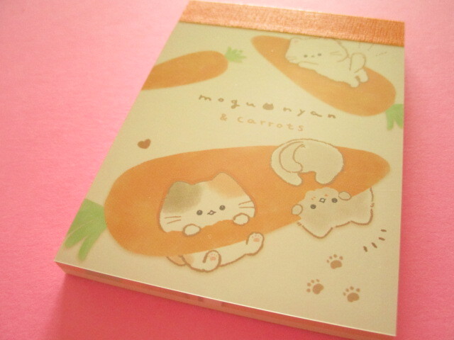 Photo1: Kawaii Cute Mini Memo Pad Mogu♡nyan Kamio Japan *Carrot  (222042)