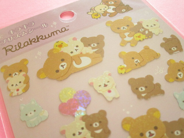 Photo: Kawaii Cute Kirakira Prism Stickers Sheet San-x *Rilakkuma (SE63703)