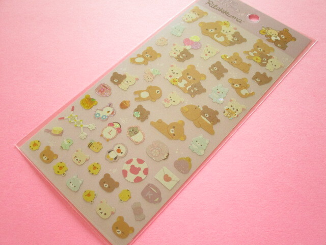 Photo1: Kawaii Cute Kirakira Prism Stickers Sheet San-x *Rilakkuma (SE63703)