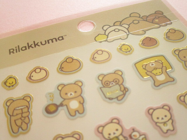 Photo: Kawaii Cute Stickers Sheet Basic Rilakkuma San-x *Favorite Things (SE62501)