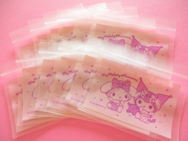 Photo: 12pcs Kawaii Cute My Melody & Kuromi B8 size Small Zipper Bags Set *Angel (38383)