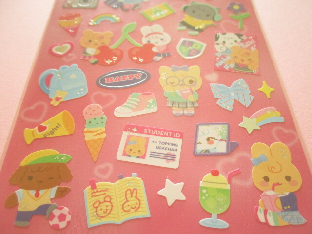 Photo: Kawaii Cute Topping Lab Stickers Sheet Gaia *School (466742-Pink)