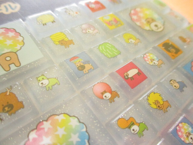 Photo: Kawaii Cute Tile Stickers Sheet San-x *アフロ犬 (SE63903)