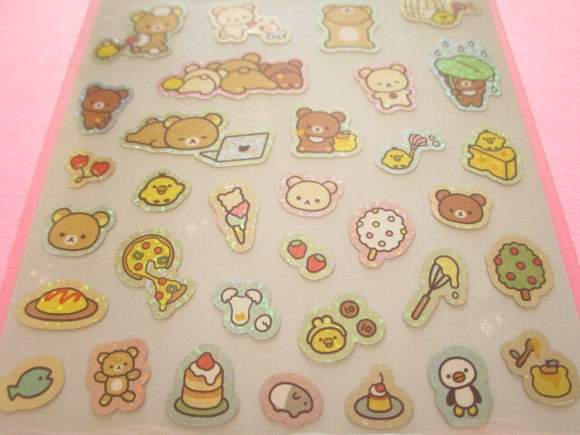 Photo: Kawaii Cute Kirakira Prism Stickers Sheet San-x *Rilakkuma (SE63701)