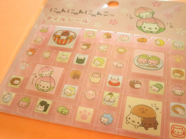 Photo: Kawaii Cute Tile Stickers Sheet San-x *にゃんにゃんにゃんこ (SE63904)