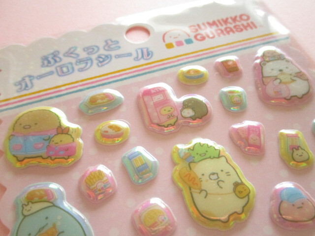 Photo: Kawaii Cute ぷくっとオーロラ Puffy Stickers Sheet San-x *Sumikkogurashi (SE64304)