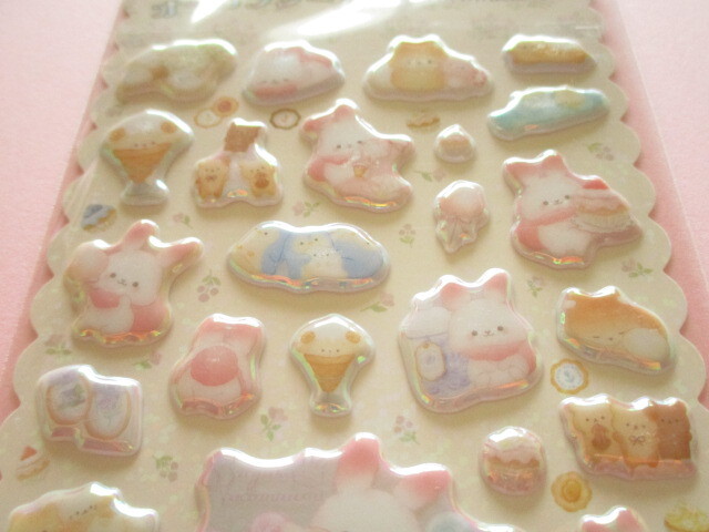 Photo: Kawaii Cute ぷくっとオーロラ Puffy Stickers Sheet San-x *Sugarcocomuu (SE64308)