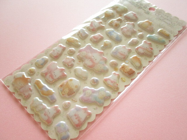 Photo1: Kawaii Cute ぷくっとオーロラ Puffy Stickers Sheet San-x *Sugarcocomuu (SE64308)