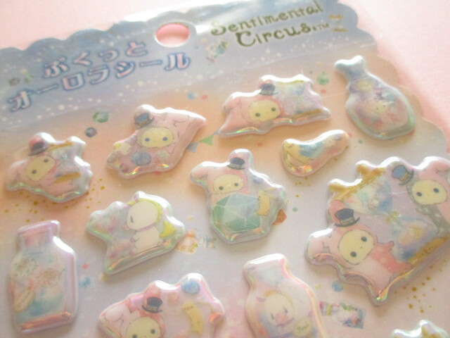 Photo: Kawaii Cute ぷくっとオーロラ Puffy Stickers Sheet San-x *Sentimental Circus (SE64307)