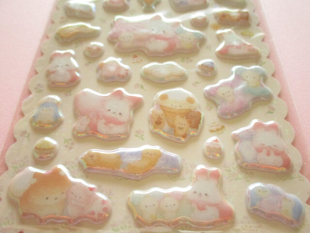 Photo: Kawaii Cute ぷくっとオーロラ Puffy Stickers Sheet San-x *Sugarcocomuu (SE64308)