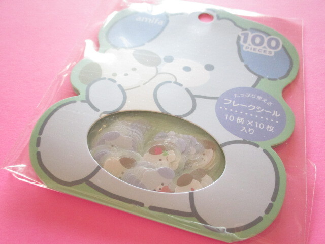 Photo1: Kawaii Cute Sticker Flakes Sack Daily Animal  Amifa *Dog (141160-1)