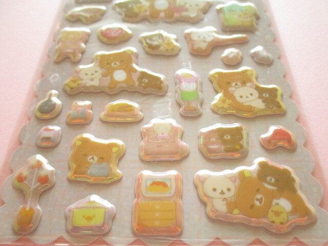 Photo: Kawaii Cute ぷくっとオーロラ Puffy Stickers Sheet San-x *Rilakkuma (SE64301)