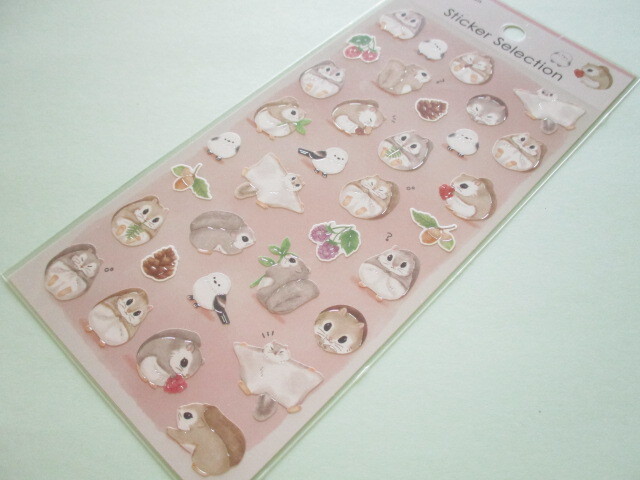 Photo1: Kawaii Cute Stickers Sheet Gaia *Japanese dwarf flying squirrel (466746-2)